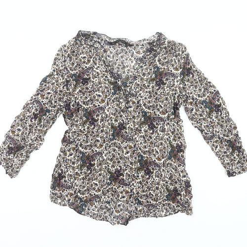 Zara Basic Women’s Multicoloured Paisley Blouse Size 8 Viscose