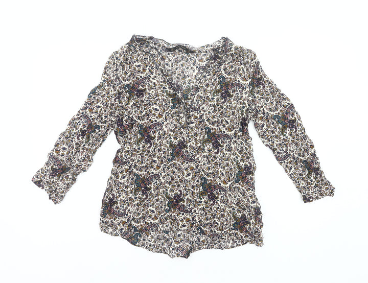 Zara Basic Women’s Multicoloured Paisley Blouse Size 8 Viscose