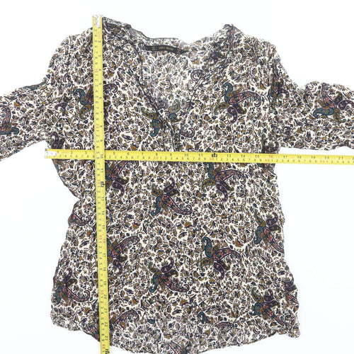 Zara Basic Women’s Multicoloured Paisley Blouse Size 8 Viscose