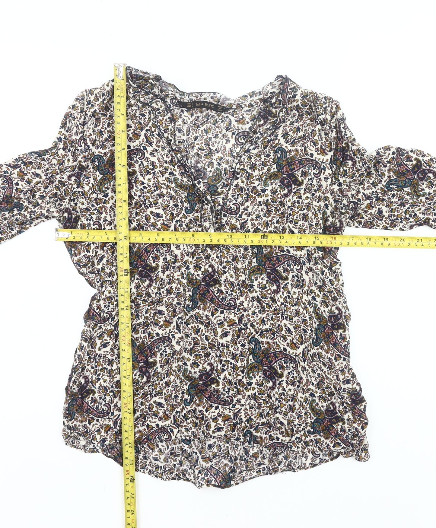 Zara Basic Women’s Multicoloured Paisley Blouse Size 8 Viscose