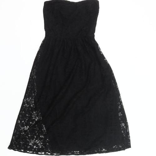 ASOS Women’s Black Lace Strapless Midi Dress Size 6