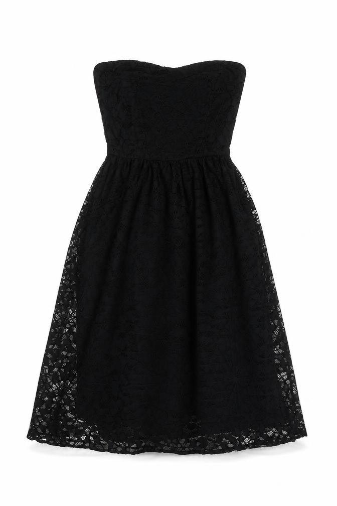 ASOS Women’s Black Lace Strapless Midi Dress Size 6