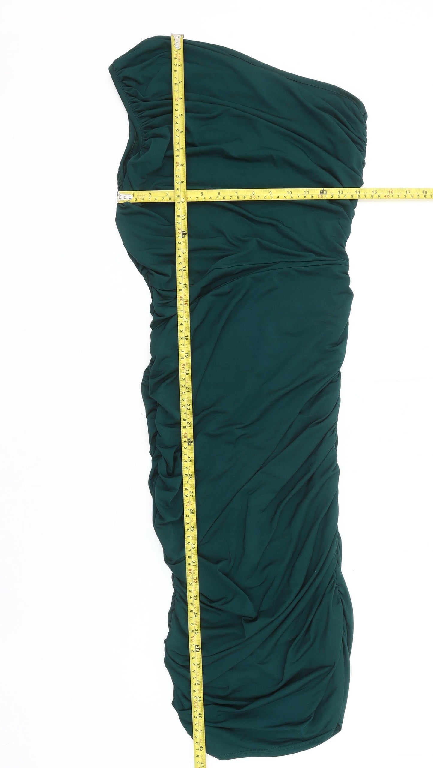 PrettyLittleThing Women’s Green One Shoulder Bodycon Size 12 Dress