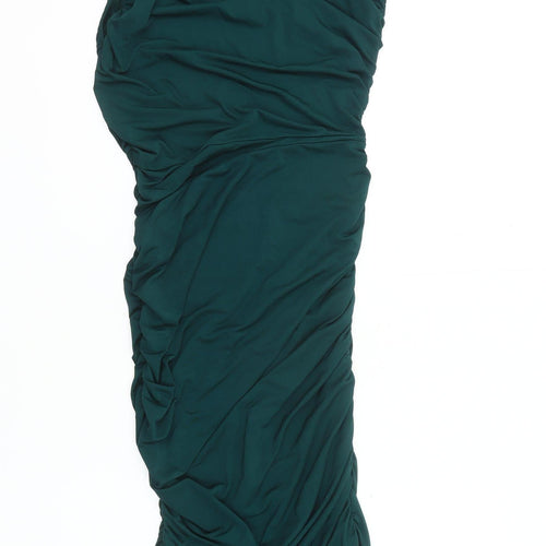PrettyLittleThing Women’s Green One Shoulder Bodycon Size 12 Dress