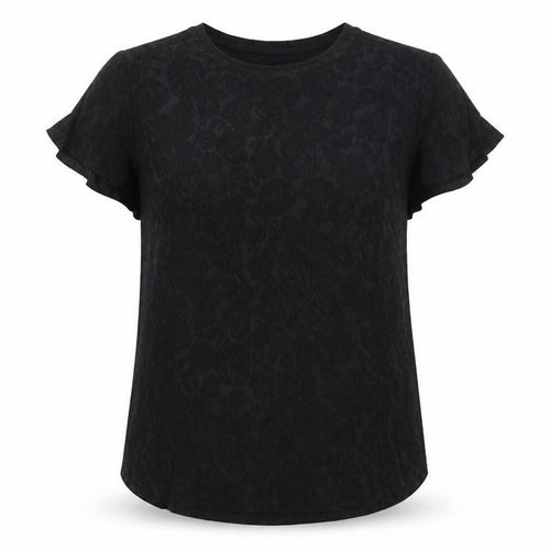 Wallis Women’s Black Floral Stretch Jersey Blouse Top Size 10