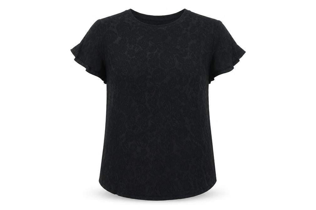 Wallis Women’s Black Floral Stretch Jersey Blouse Top Size 10