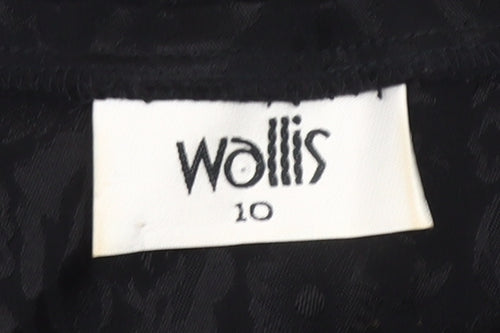 Wallis Women’s Black Floral Stretch Jersey Blouse Top Size 10