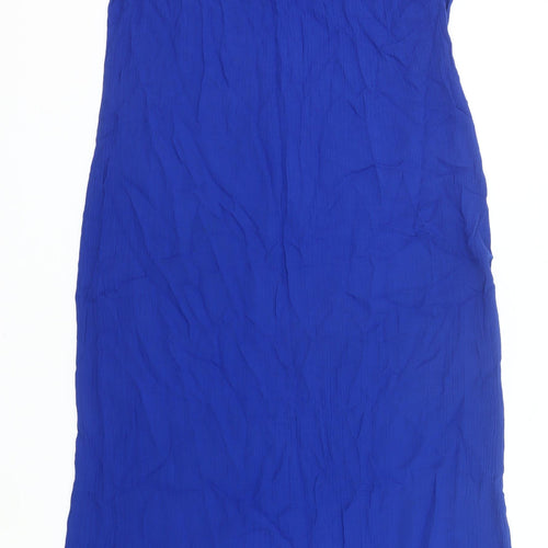 Essence Women's Blue Viscose Midi Shift Dress Size 18