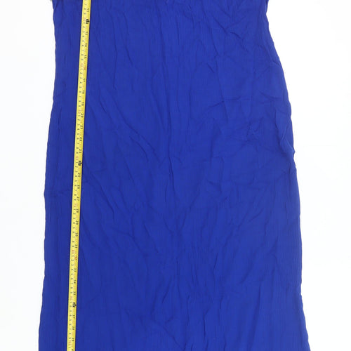 Essence Women's Blue Viscose Midi Shift Dress Size 18