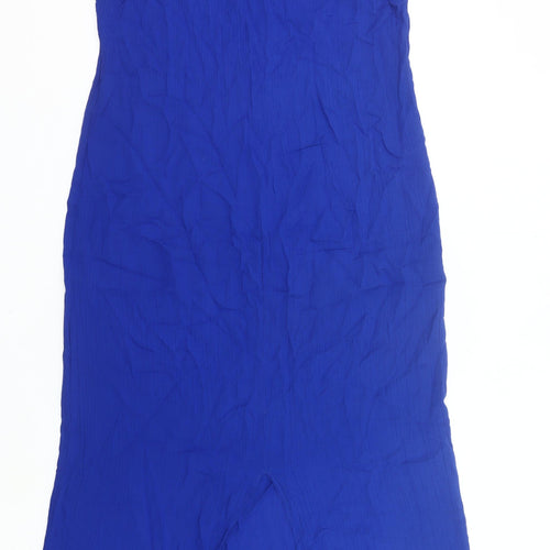 Essence Women's Blue Viscose Midi Shift Dress Size 18