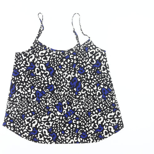 Dorothy Perkins Womens Black Blue Animal Print Camisole Tank Top UK 12