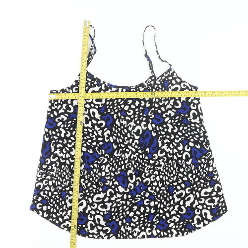 Dorothy Perkins Womens Black Blue Animal Print Camisole Tank Top UK 12