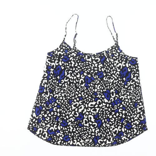 Dorothy Perkins Womens Black Blue Animal Print Camisole Tank Top UK 12