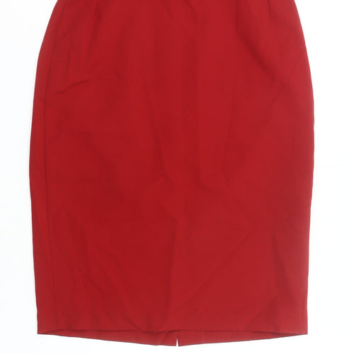 Marks and Spencer Women’s Red Wool Blend Pencil Skirt UK 12