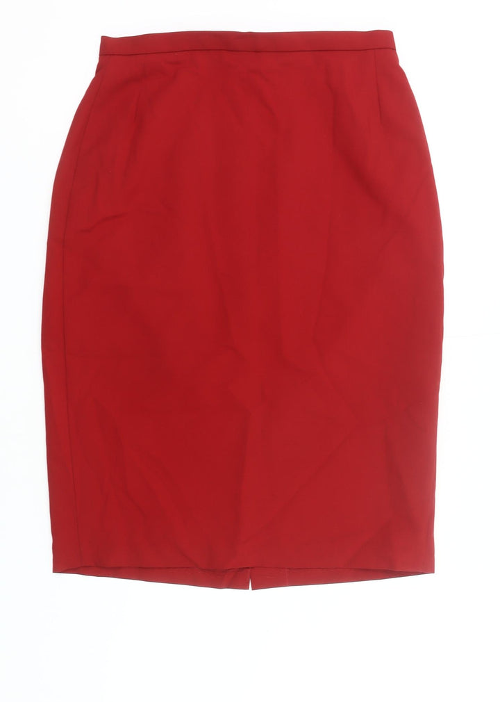 Marks and Spencer Women’s Red Wool Blend Pencil Skirt UK 12