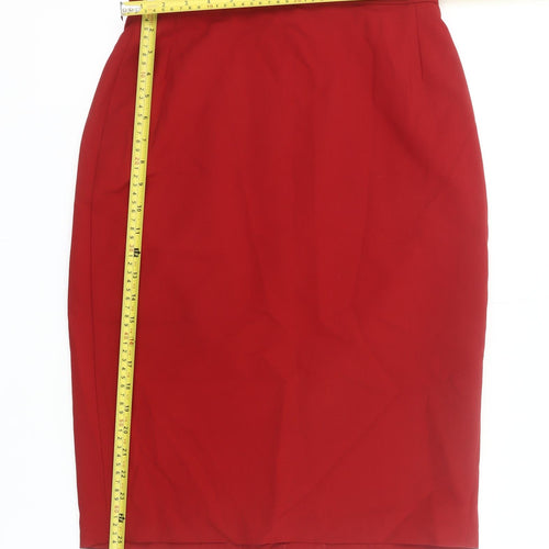 Marks and Spencer Women’s Red Wool Blend Pencil Skirt UK 12