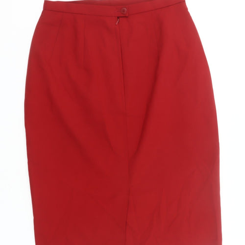 Marks and Spencer Women’s Red Wool Blend Pencil Skirt UK 12
