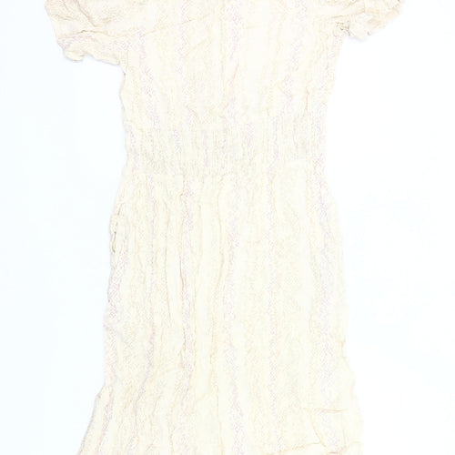 Marks and Spencer Women’s Beige Midi Dress Size 12 A-Line
