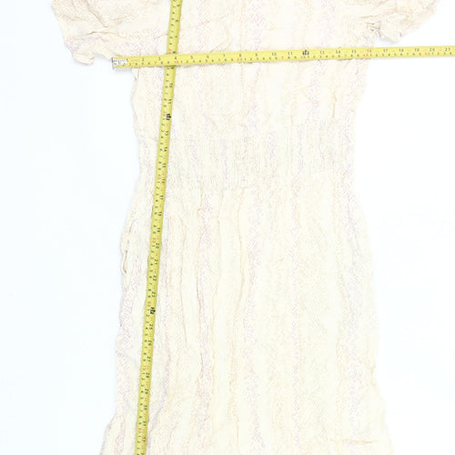 Marks and Spencer Women’s Beige Midi Dress Size 12 A-Line