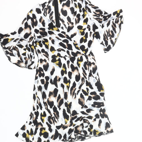 AX Paris Women’s Multicoloured Leopard Print Wrap Dress Size 10