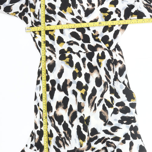 AX Paris Women’s Multicoloured Leopard Print Wrap Dress Size 10