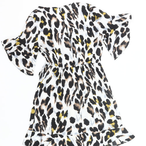 AX Paris Women’s Multicoloured Leopard Print Wrap Dress Size 10