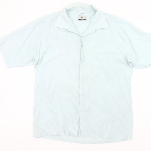 Peter Werth Men’s Blue Short Sleeve Button-Up Shirt L