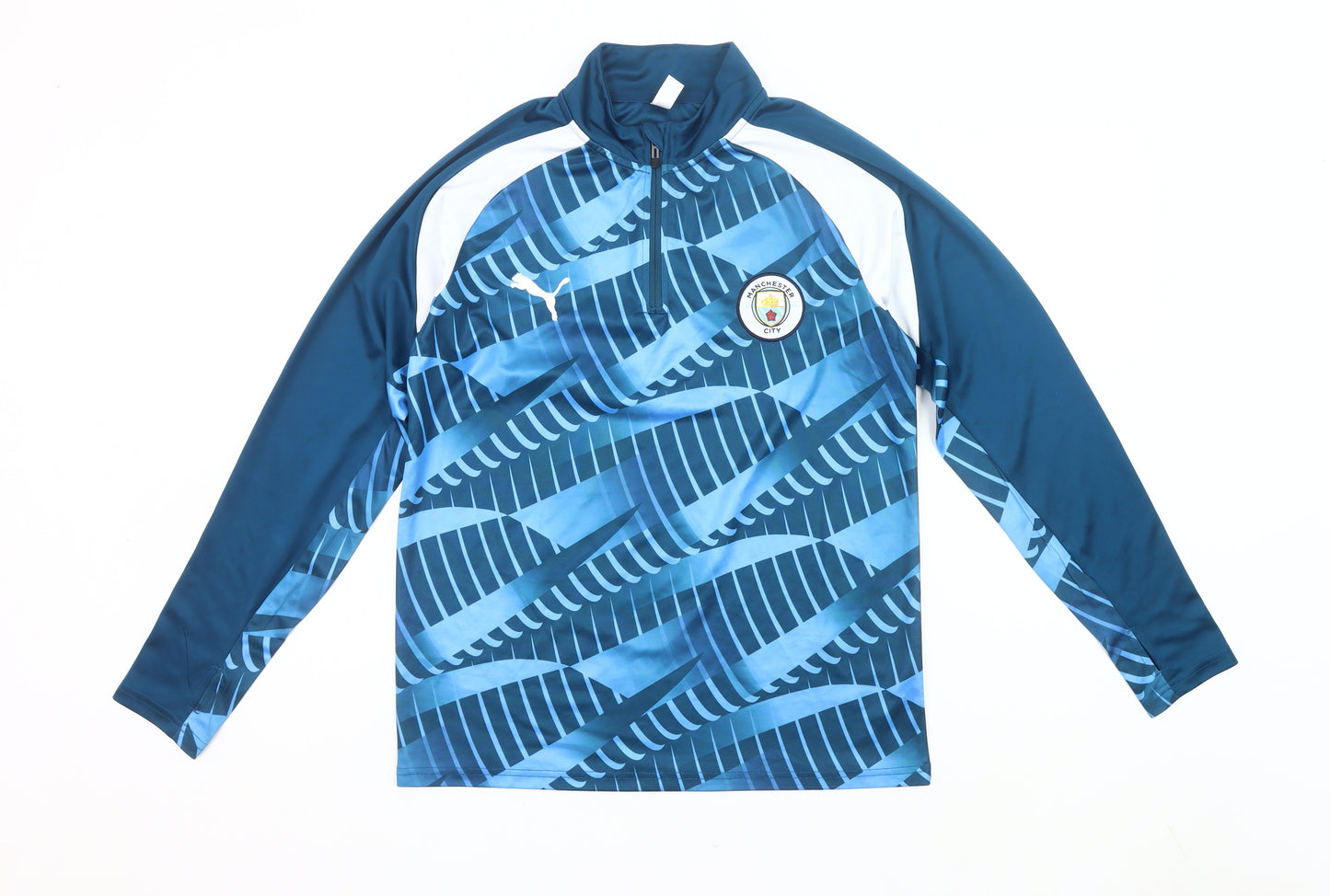 Puma Men’s Manchester City Blue Small 1/4 Zip Football Sweatshirt