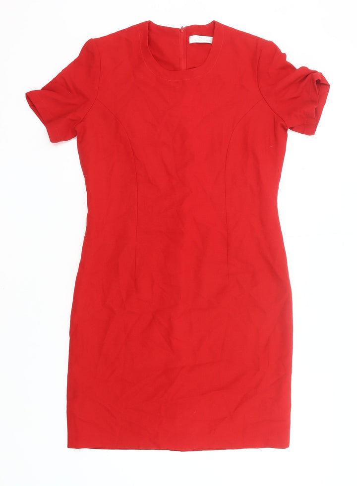 Marks and Spencer Women’s Red Sheath Dress Size 10 Short Sleeve Workwear