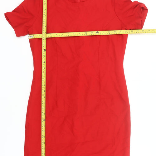 Marks and Spencer Women’s Red Sheath Dress Size 10 Short Sleeve Workwear