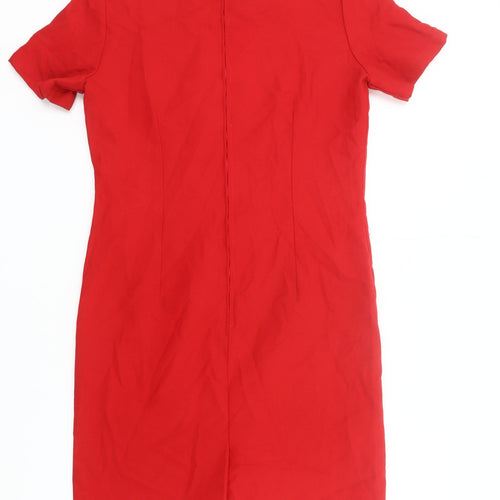 Marks and Spencer Women’s Red Sheath Dress Size 10 Short Sleeve Workwear