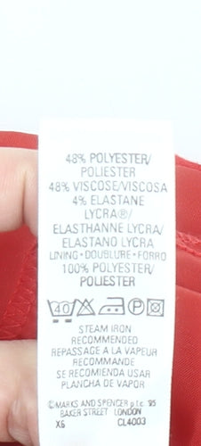 Marks and Spencer Women’s Red Sheath Dress Size 10 Short Sleeve Workwear
