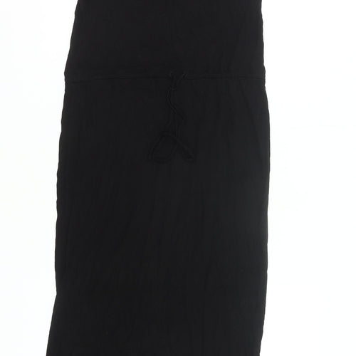 Gap Women's Black XS Tank Maxi Dress Scoop Neck Woven Cotton