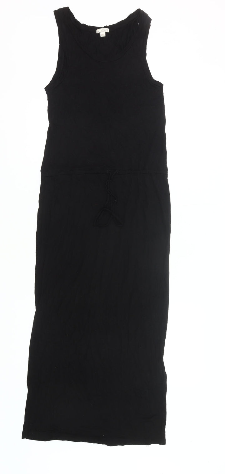 Gap Women's Black XS Tank Maxi Dress Scoop Neck Woven Cotton