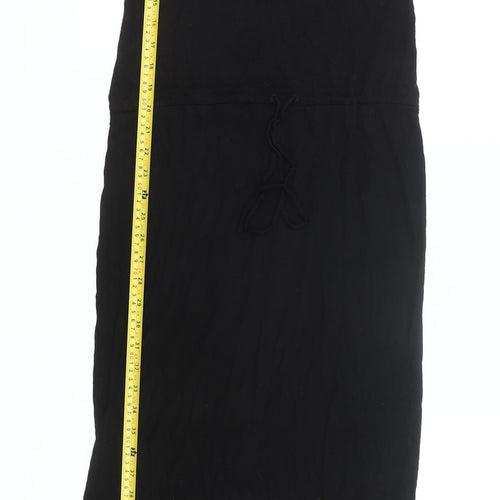 Gap Women's Black XS Tank Maxi Dress Scoop Neck Woven Cotton