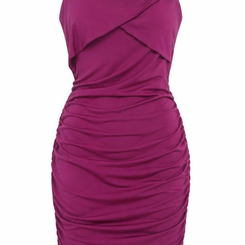 Oh Polly Women’s Purple Bodycon Mini Dress UK 6 Party Ruched