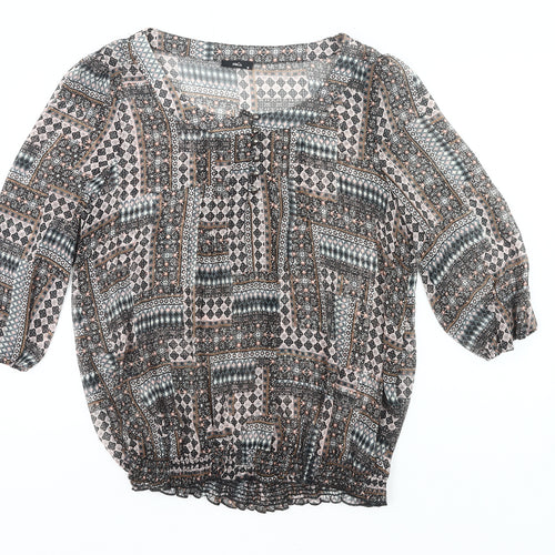 M&Co. Women’s Multicoloured Size 18 Boho Tunic Blouse 3/4 Sleeve