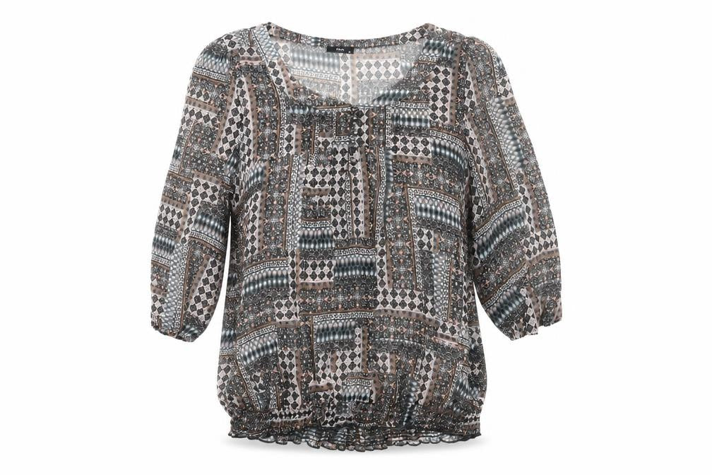Front view of M&Co Women’s Multicoloured, size UK 18, Boho Tunic Blouse 3/4 Sleeve
