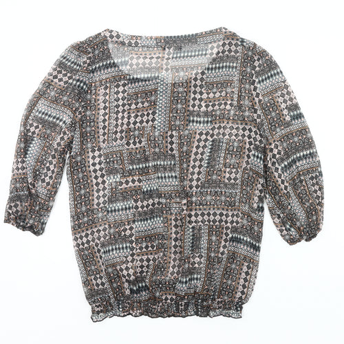 M&Co. Women’s Multicoloured Size 18 Boho Tunic Blouse 3/4 Sleeve
