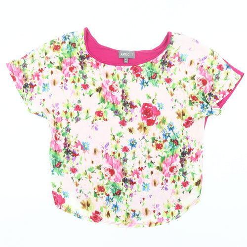 Apricot Women’s Multicoloured Floral Blouse UK 14 Scoop Neck