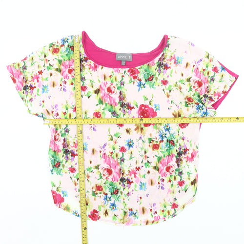 Apricot Women’s Multicoloured Floral Blouse UK 14 Scoop Neck