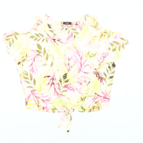 Wallis Womens Multicoloured Floral Cold Shoulder Cropped Blouse UK S