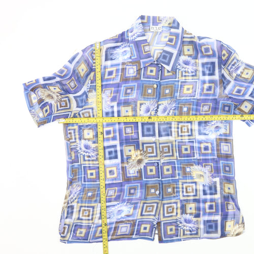 Eclat Women’s Multicoloured Geometric Floral Blouse Size 14