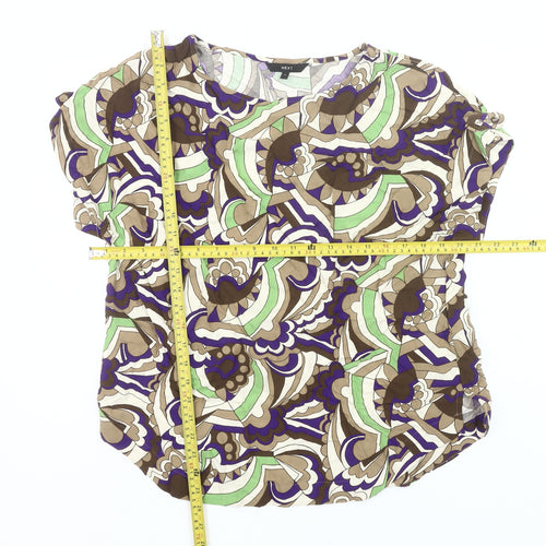 Next Womens Multicoloured Geometric Tunic Blouse Size 12