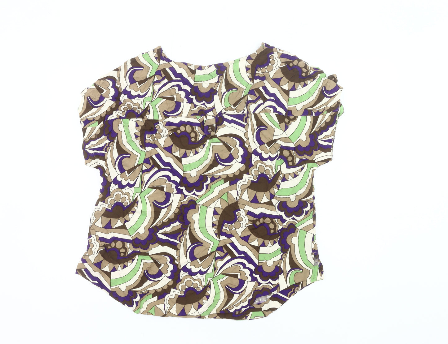 Next Womens Multicoloured Geometric Tunic Blouse Size 12