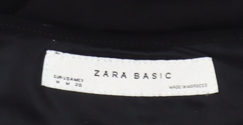 Zara Basic Women Black M Shift Dress 3/4 Bell Sleeve