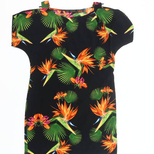 Next Women’s Black Tropical Floral Shift Dress Size M Summer Casual