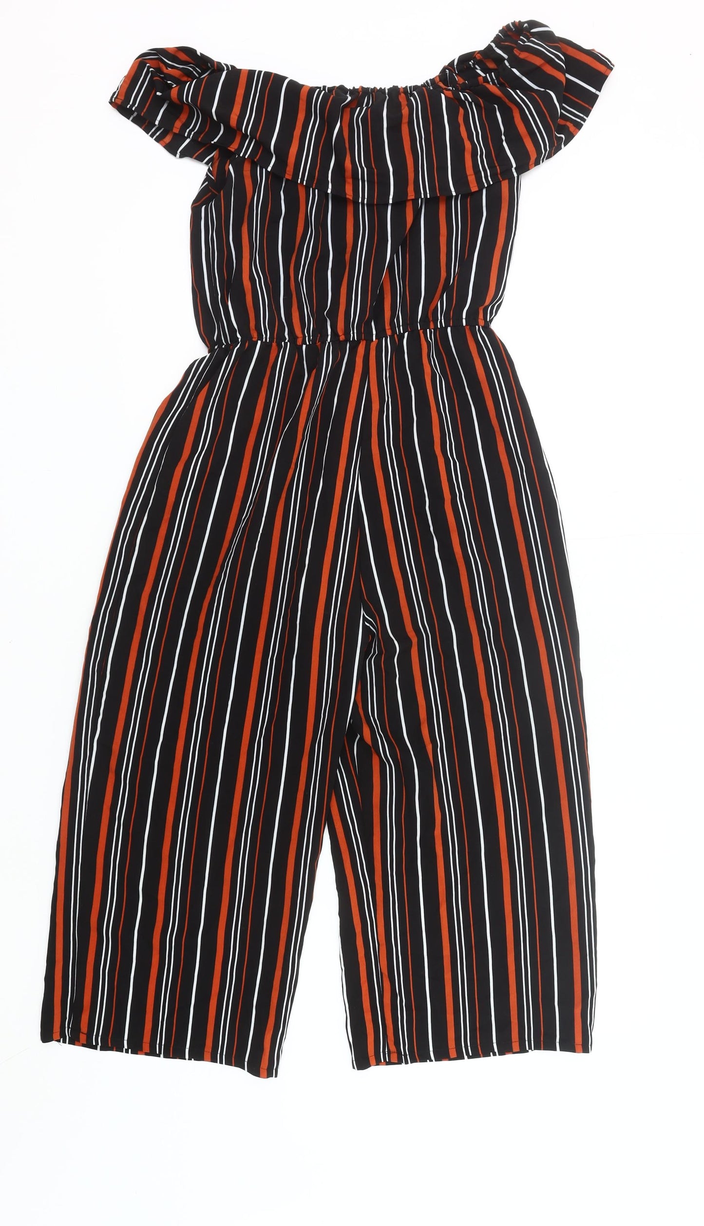 New Look Girls Black Striped Off Shoulder Jumpsuit Age 14 Years