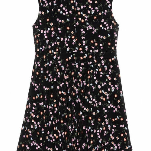 French Connection Women’s Black Floral Fit & Flare Sleeveless Dress Size 12