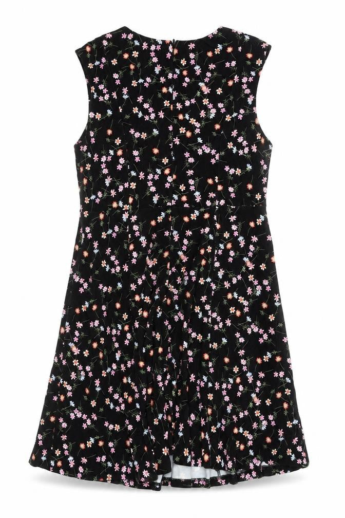 French Connection Women’s Black Floral Fit & Flare Sleeveless Dress Size 12